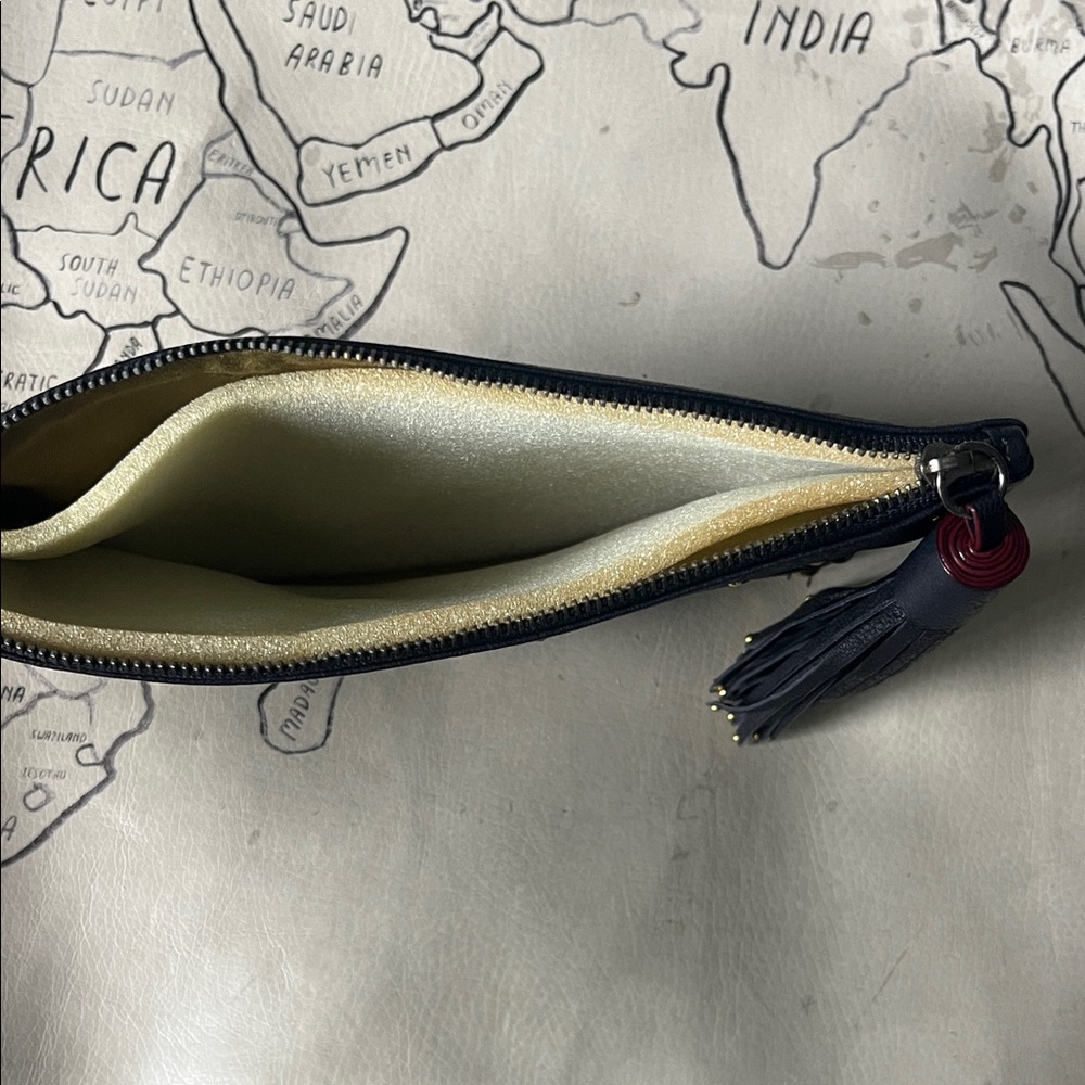 MZ Wallace Navy and Gold Studded Wristlet - Picture 3 of 5